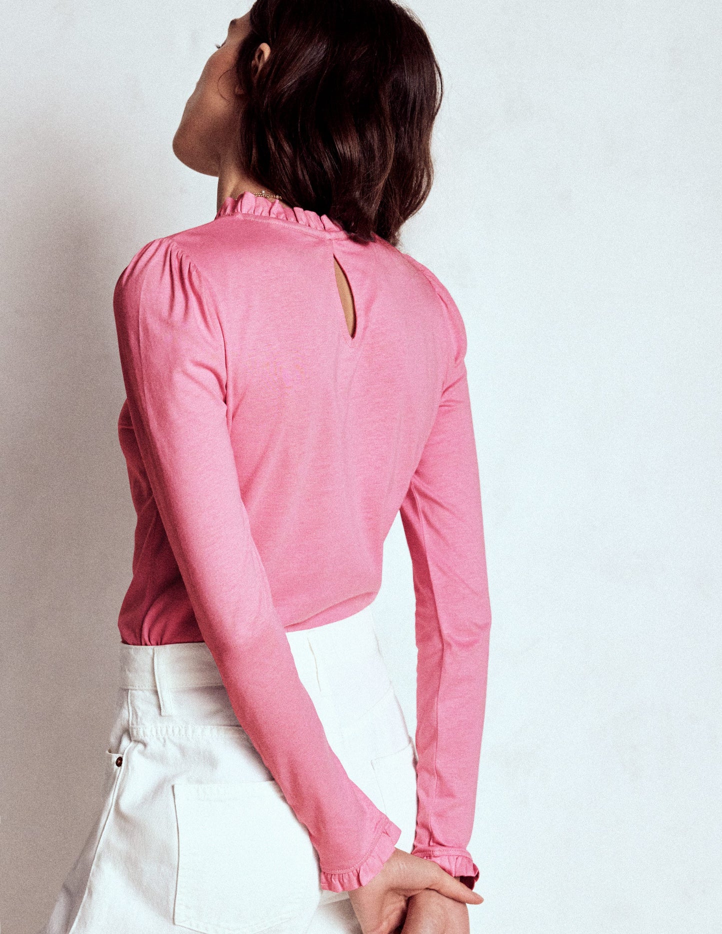 Supersoft Frill Detail Top-Formica Pink
