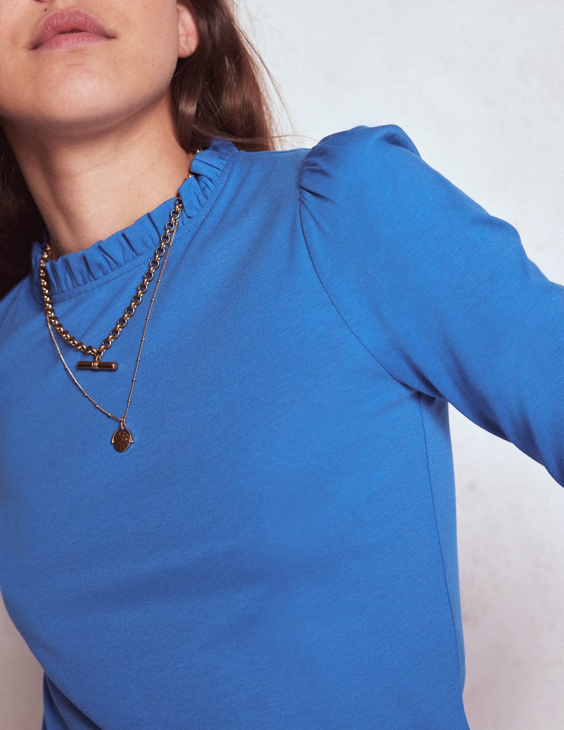 Supersoft Frill Detail Top-Meadow Spring-2