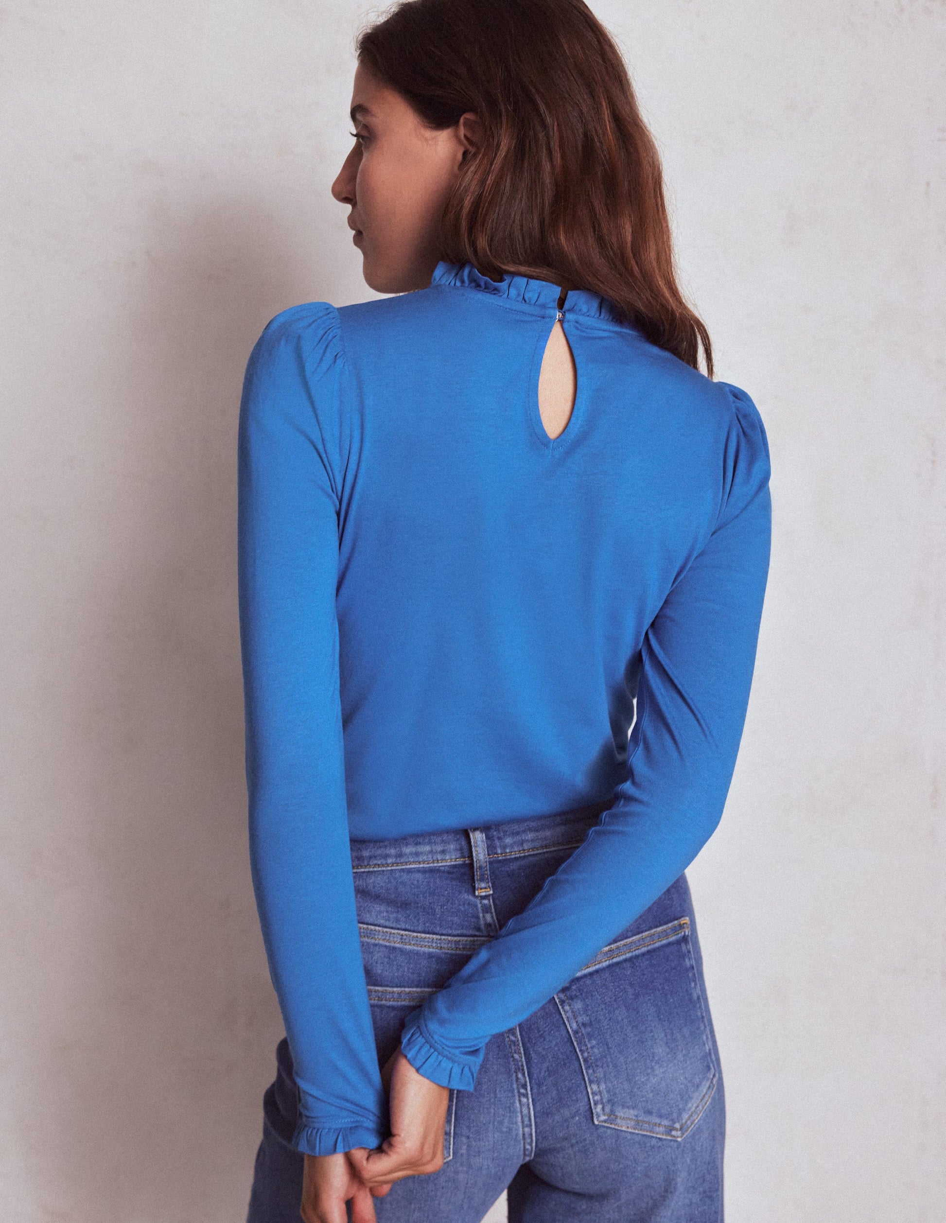 Supersoft Frill Detail Top-Meadow Spring-3