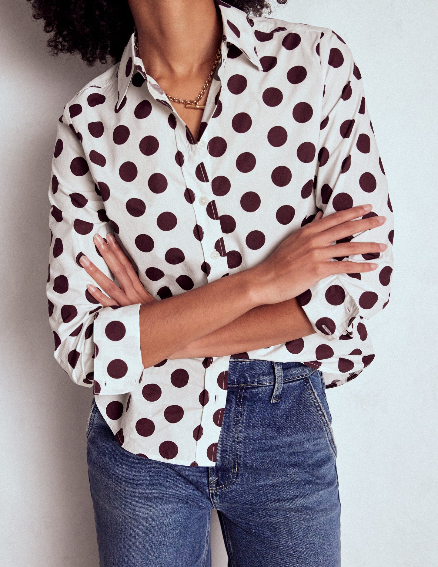 Sienna Cotton Shirt-Deep Wisteria, Spots