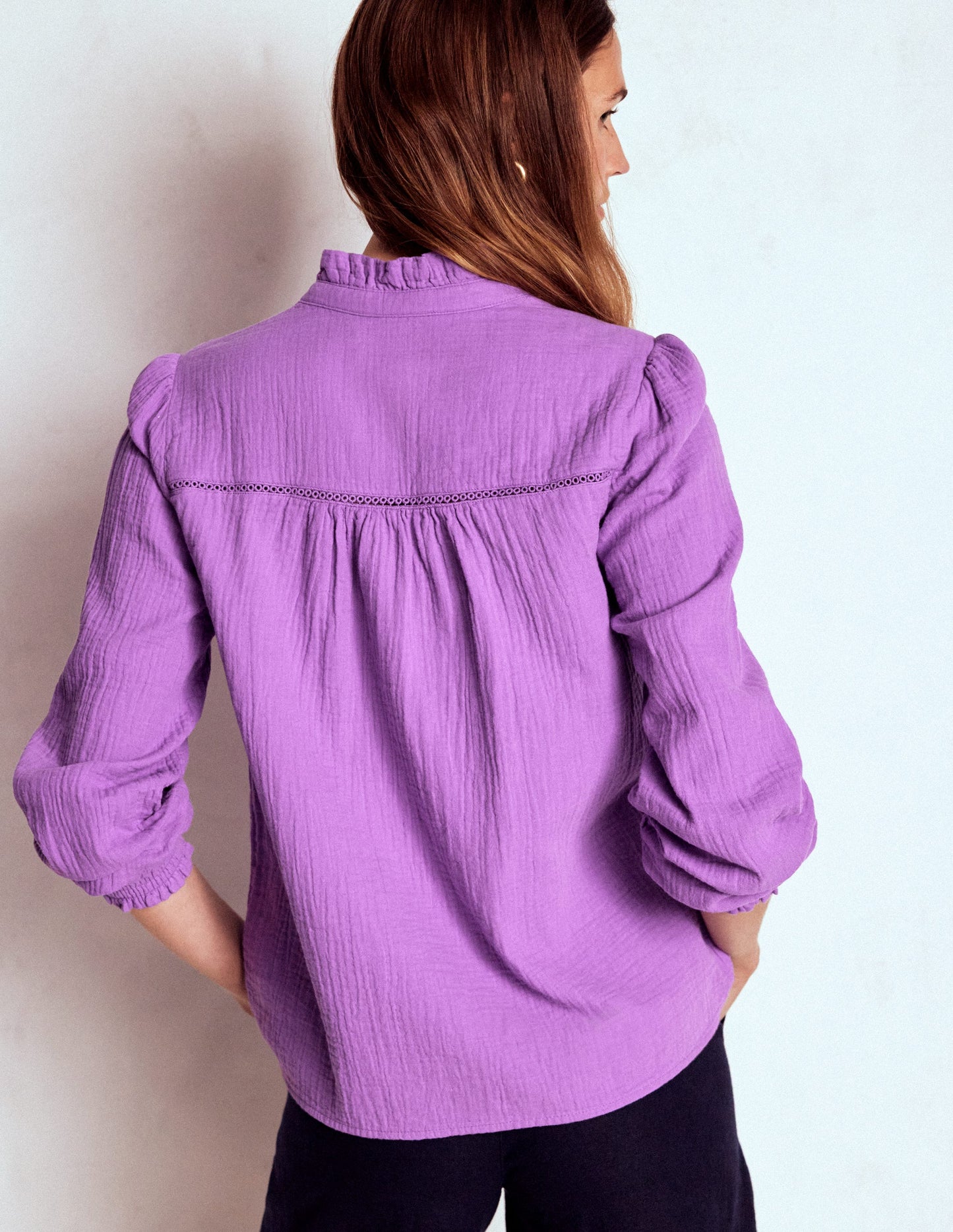 Helena Double Cloth Top-Amethyst Purple