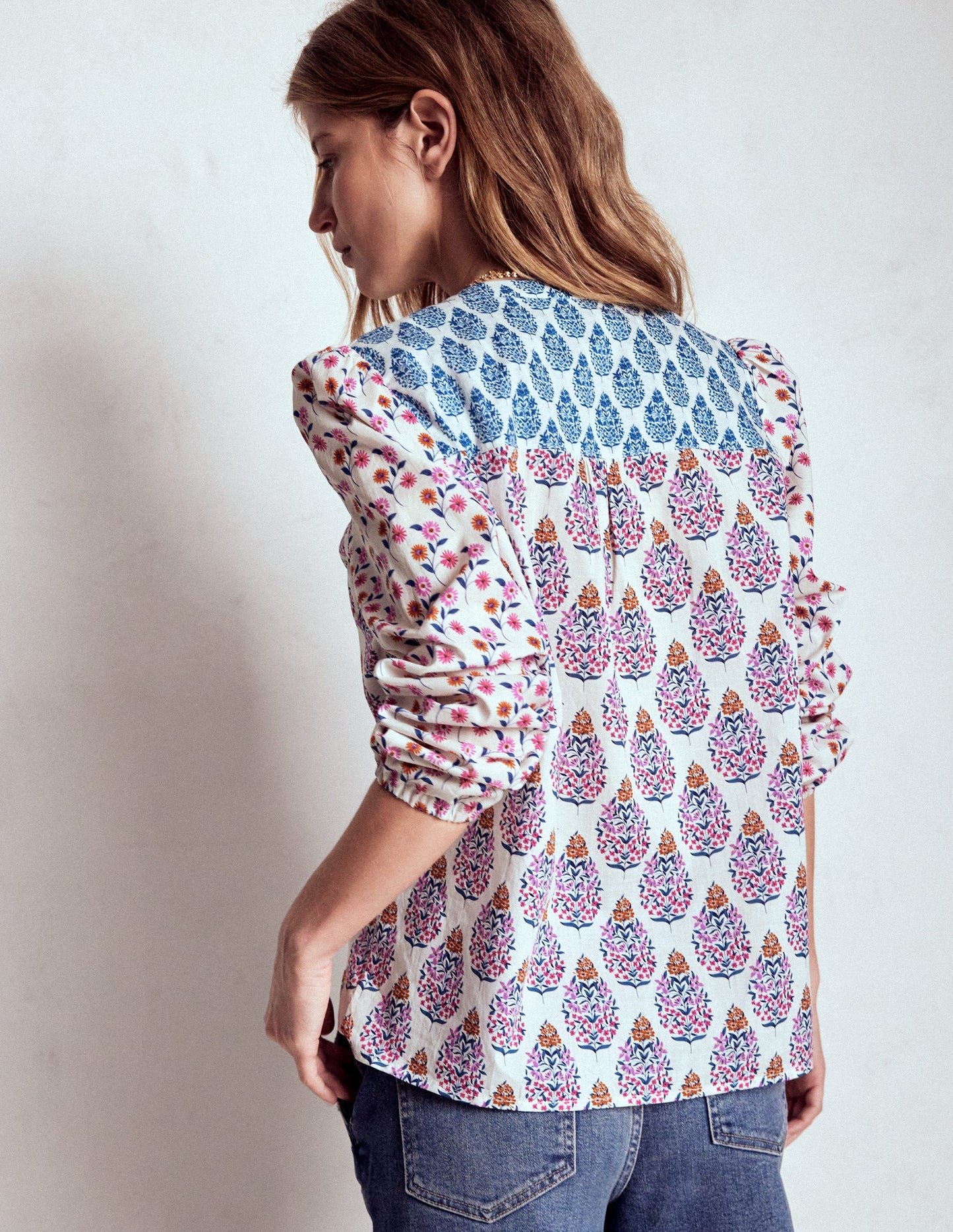 Corrine Cotton Top-Multi, Wildflower Bouquet