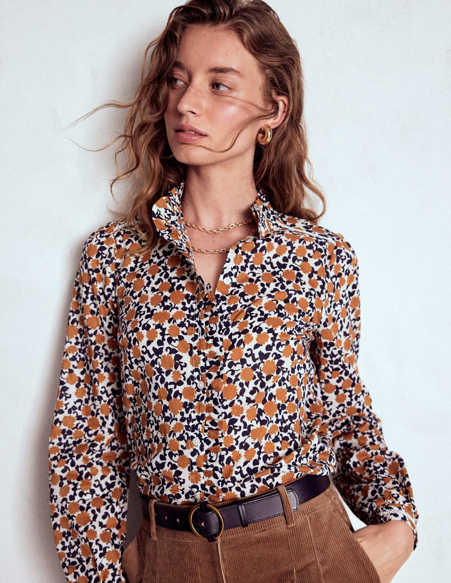 Helena Cotton Top-Cognac, Floweret Vine