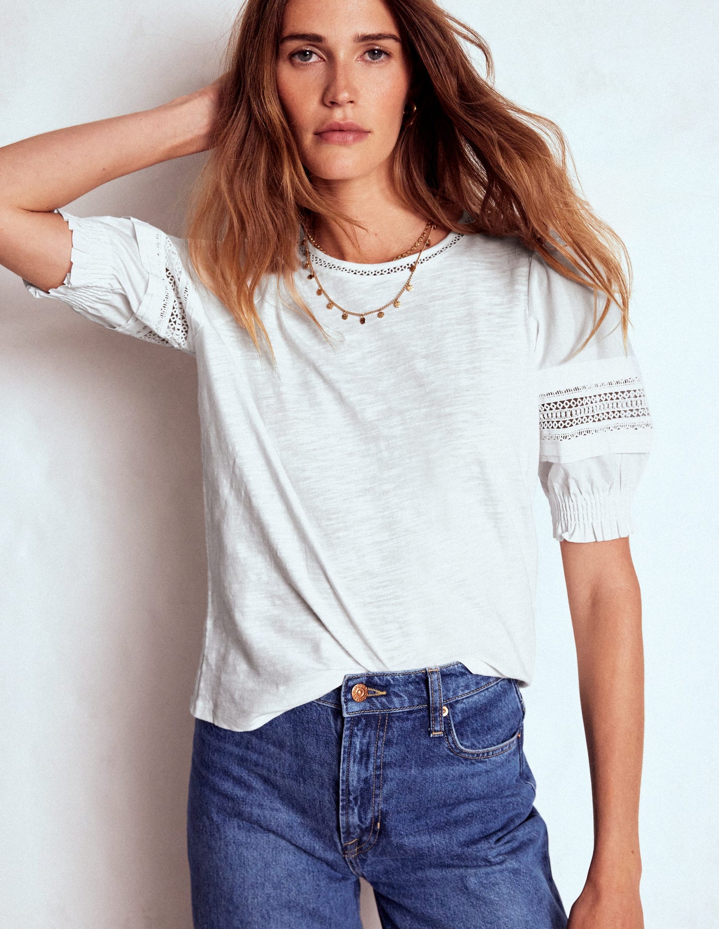 Lottie Puff Sleeve Top-White