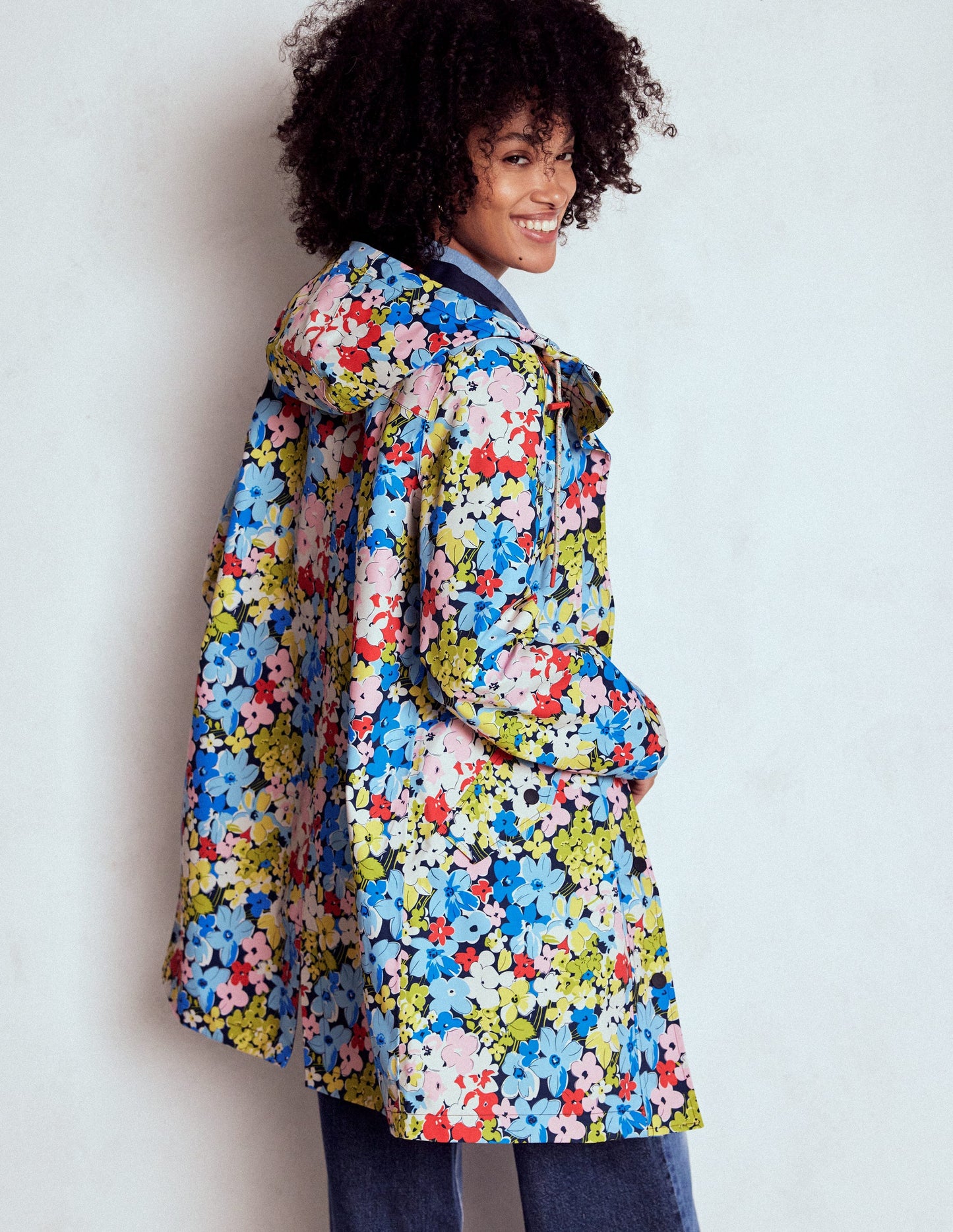 Wells Waterproof Hooded Coat-Multi, Flowerbed Cluster