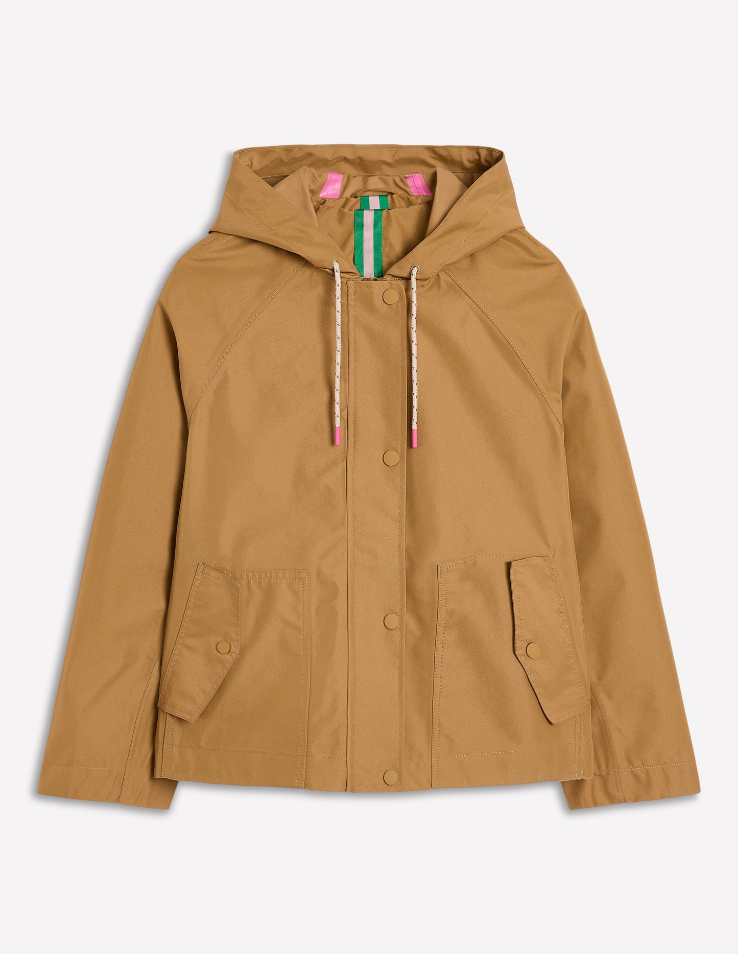 Cropped Rain Mac-Hazelnut Brown