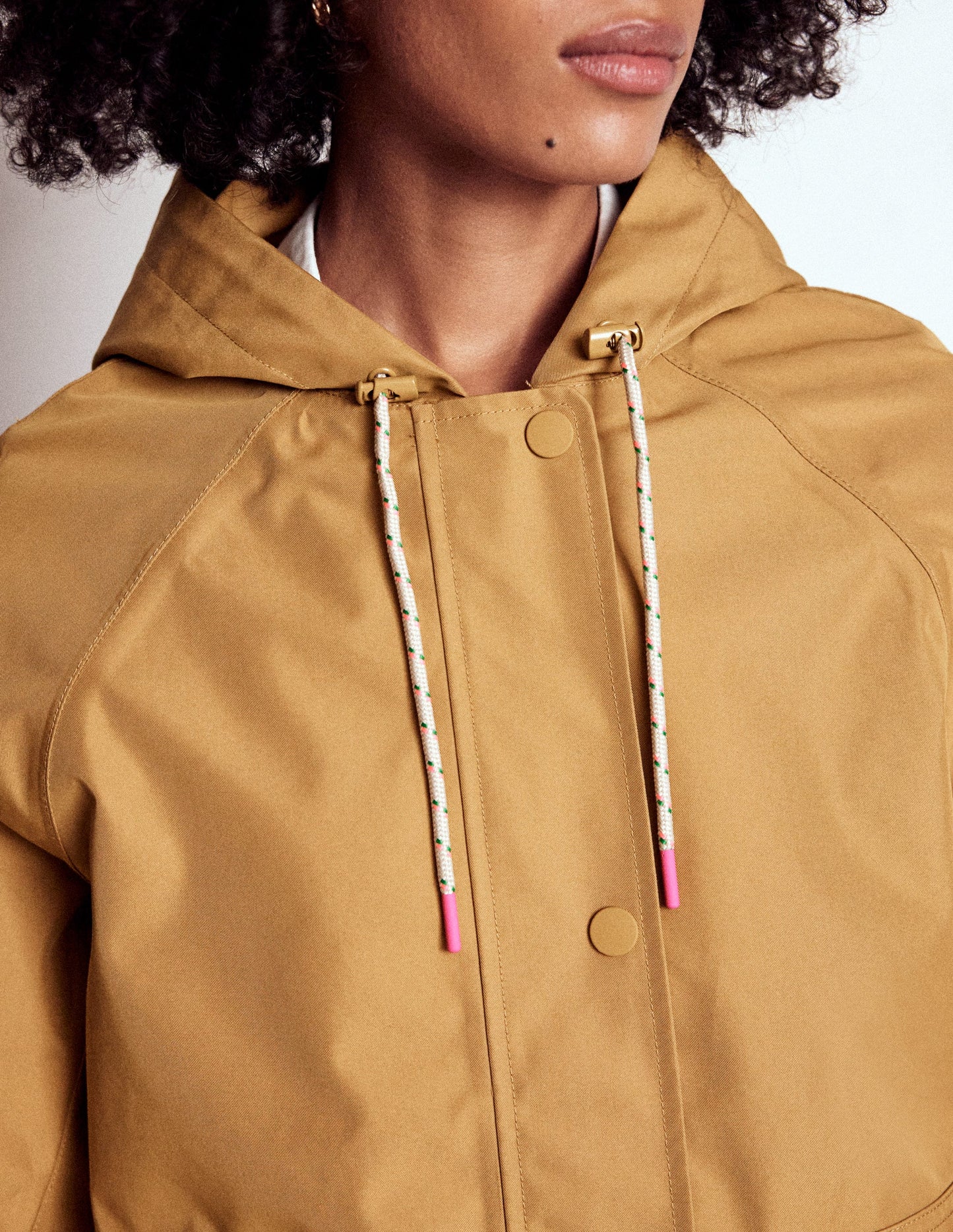 Cropped Rain Mac-Hazelnut Brown