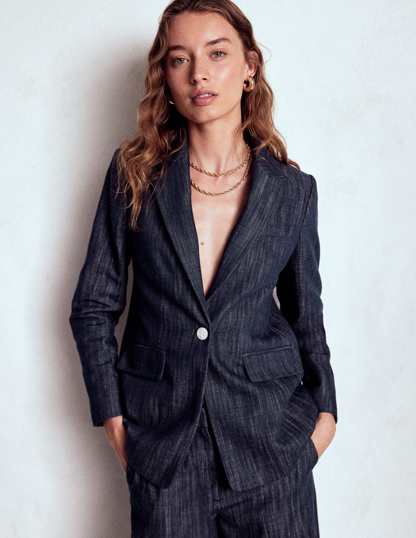 Woodbridge Twill Blazer-Indigo