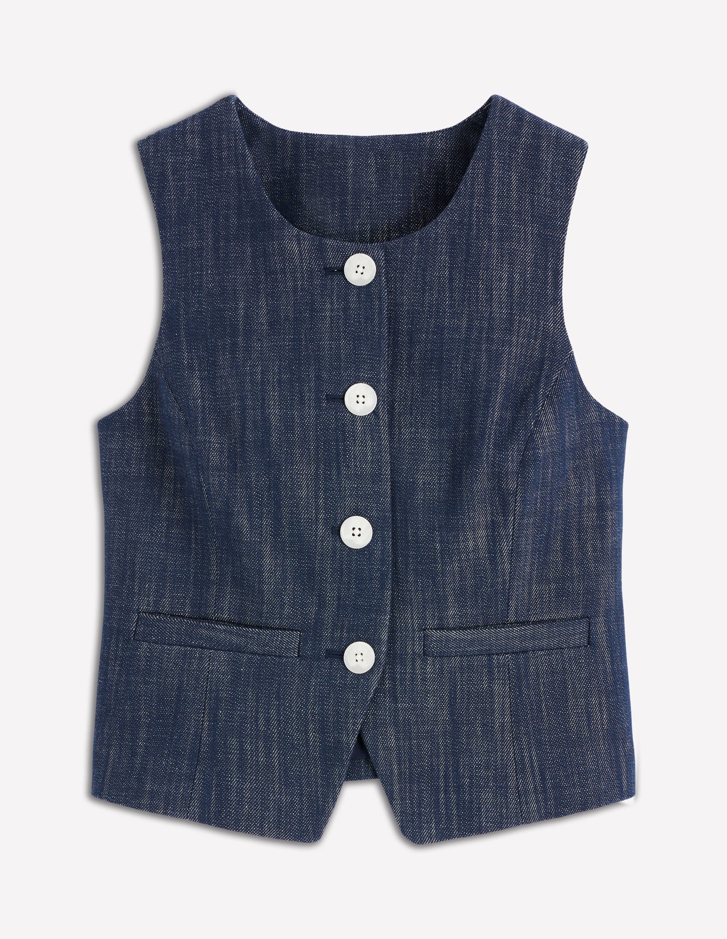 Tailored Twill Waistcoat-Indigo