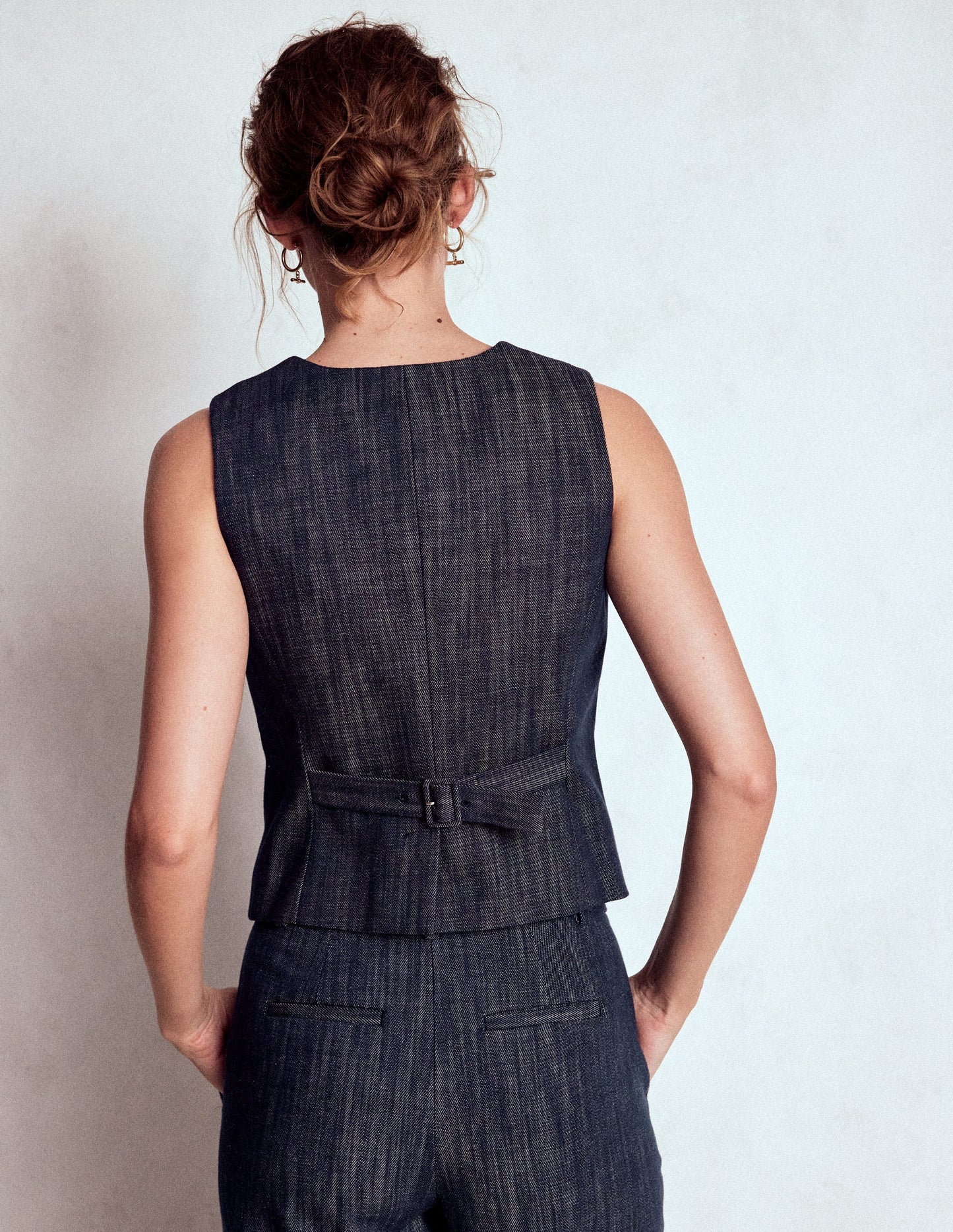 Tailored Twill Waistcoat-Indigo