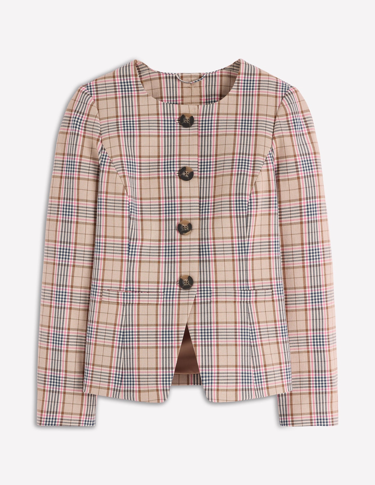 Hampstead Check Blazer-Brown, Pink & Navy Check
