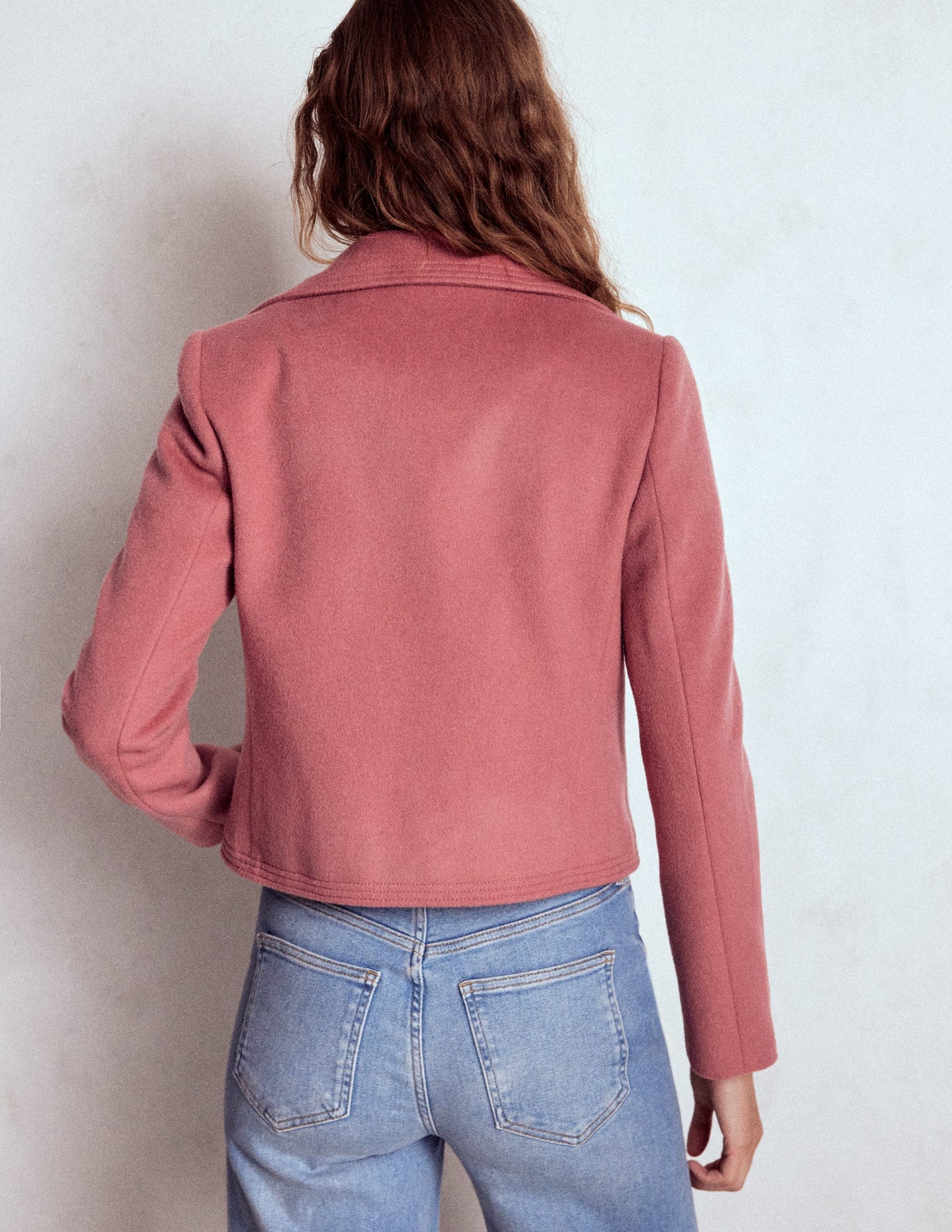 Topstitch Jacket-DUSTY PINK