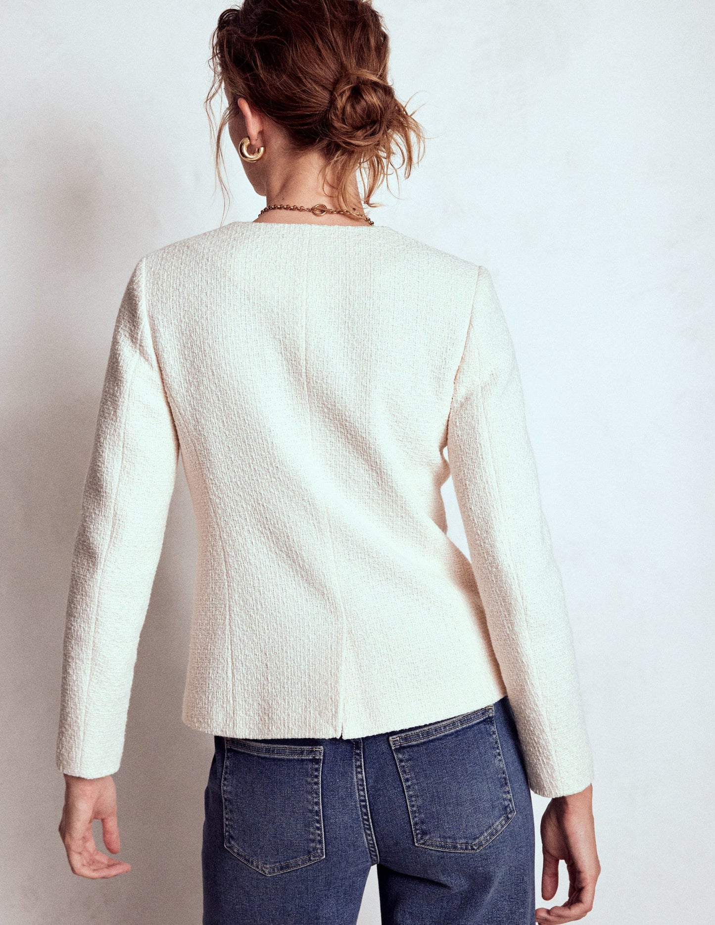 Hampsted Textured Blazer-Cream Texture
