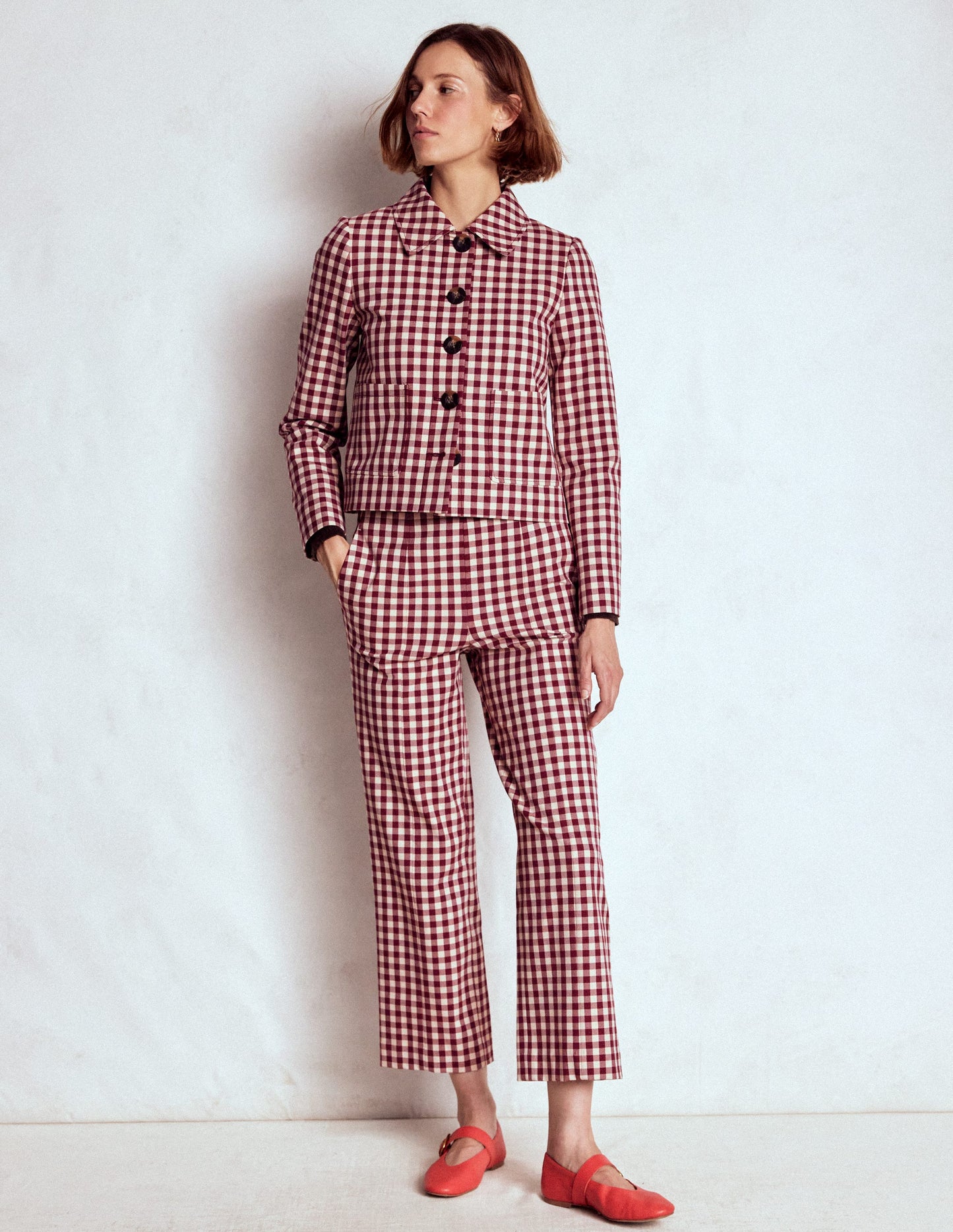 Knightsbridge Gingham Jacket-Chestnut Gingham
