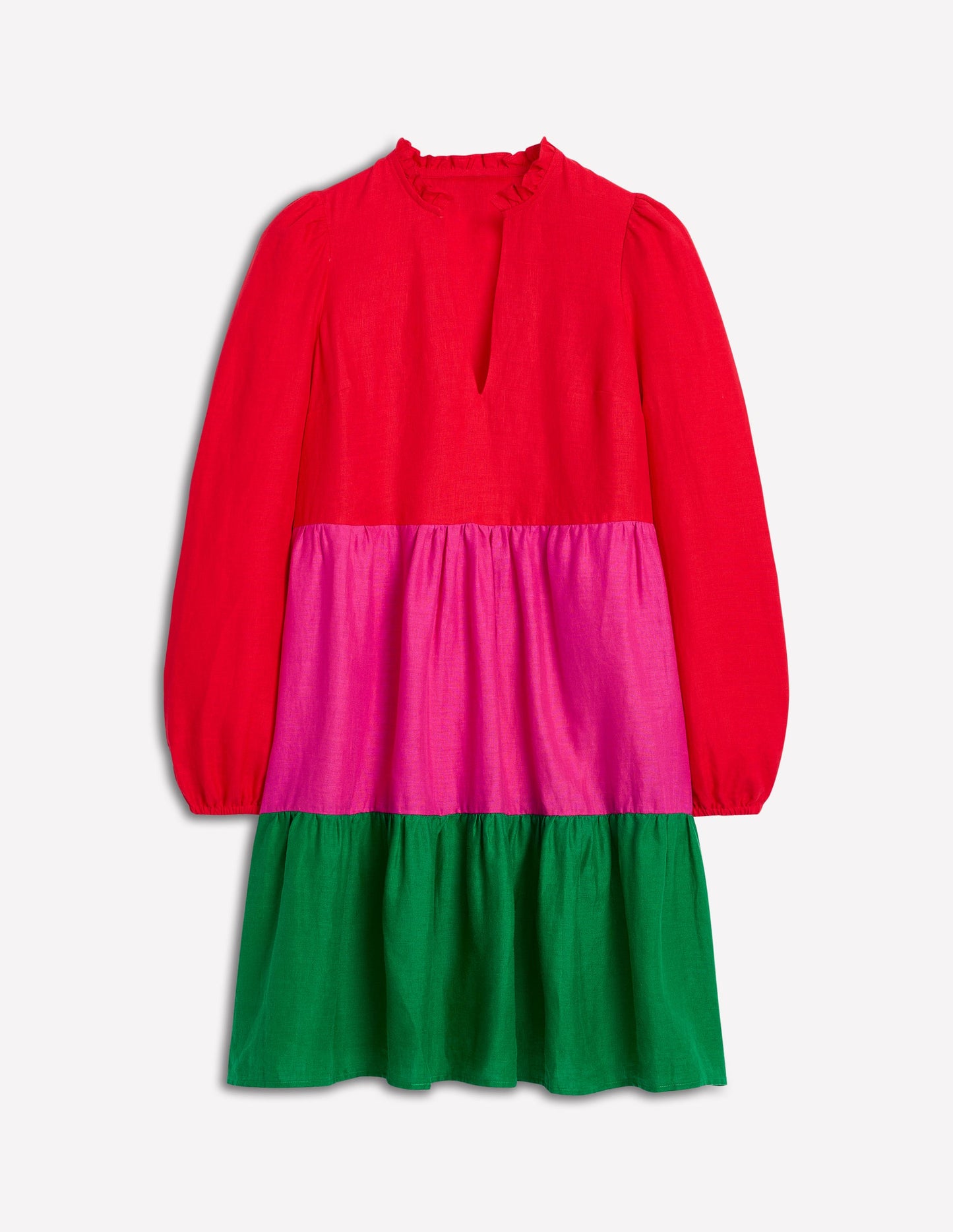 Esme Linen Short Dress-Colourblock