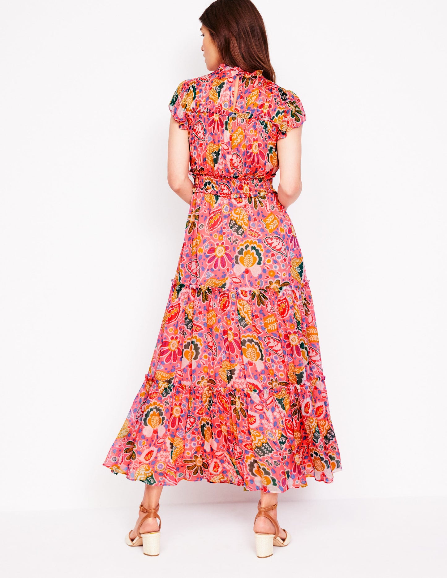 High Neck Sleeveless Dress-Multi, Flourishing Blooms
