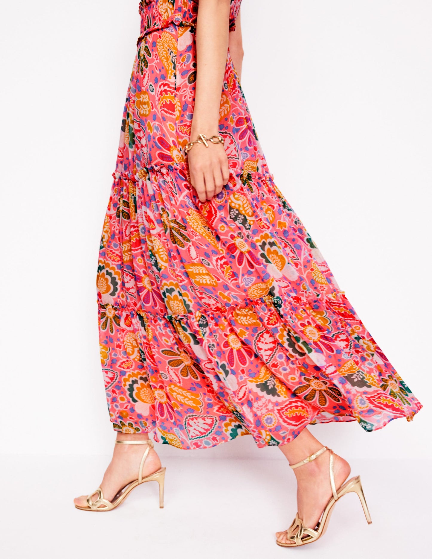 High Neck Sleeveless Dress-Multi, Flourishing Blooms