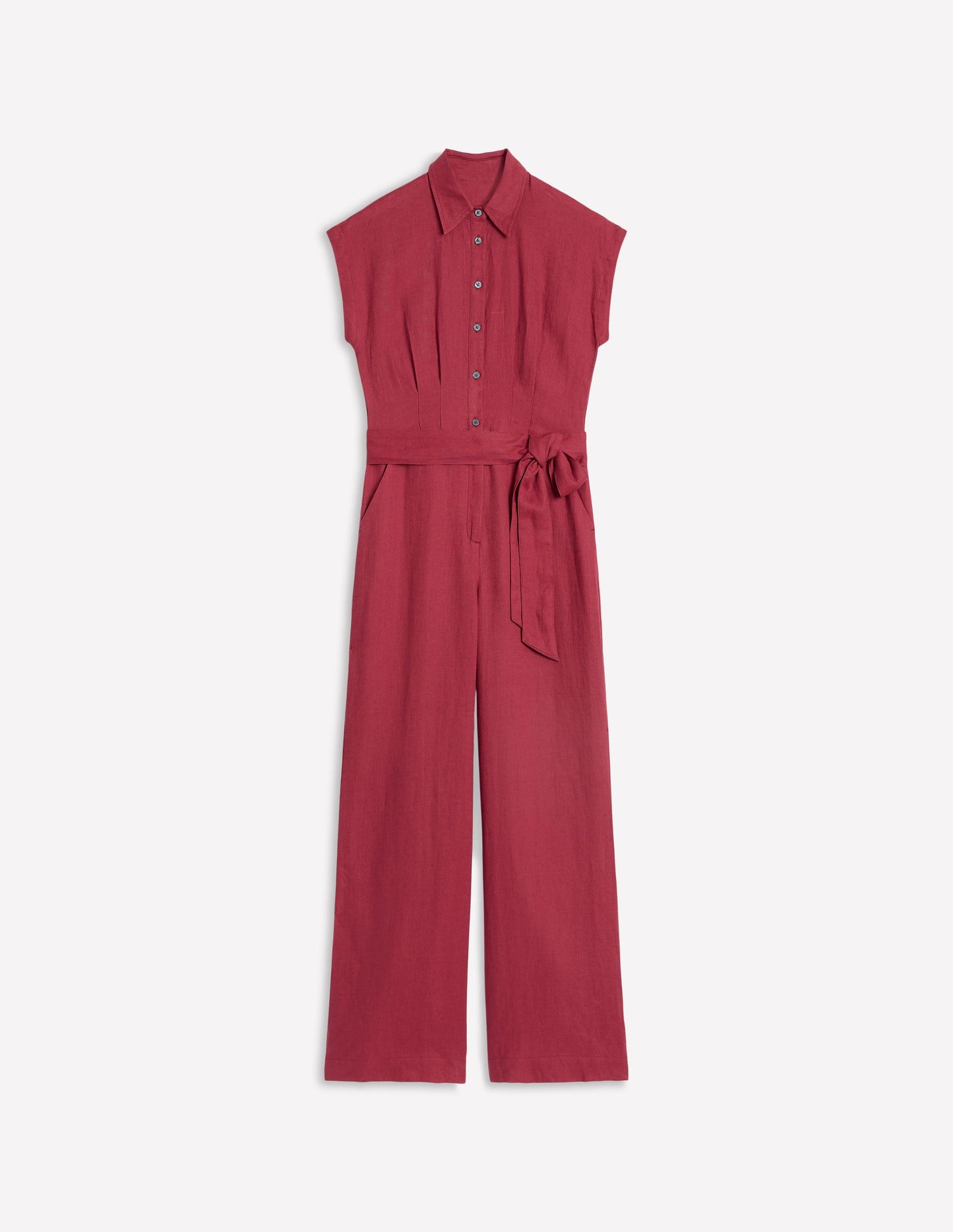 Colette Linen Jumpsuit-Terracotta Red