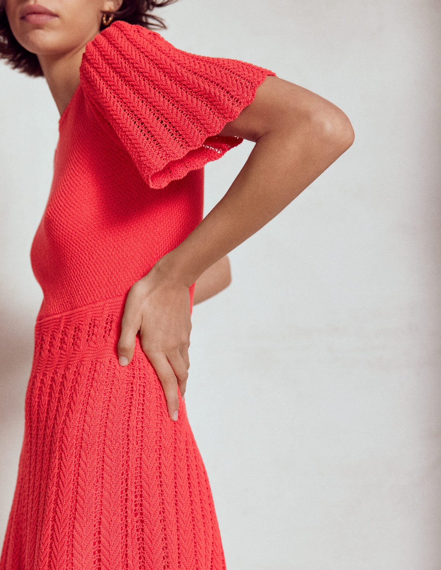 Cotton Stitch Crew Dress-Bittersweet