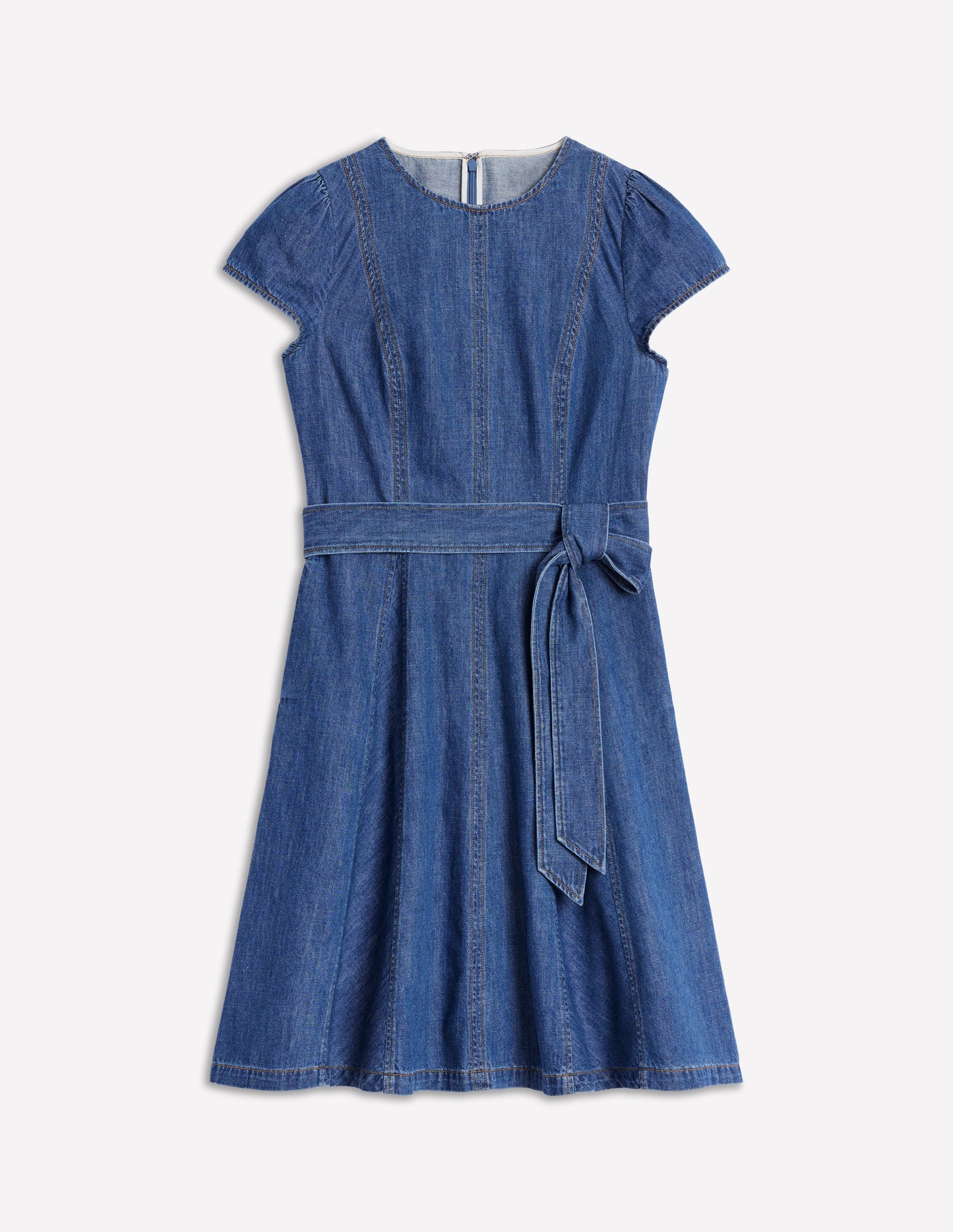 Imo Denim Short Dress-Mid Vintage Denim