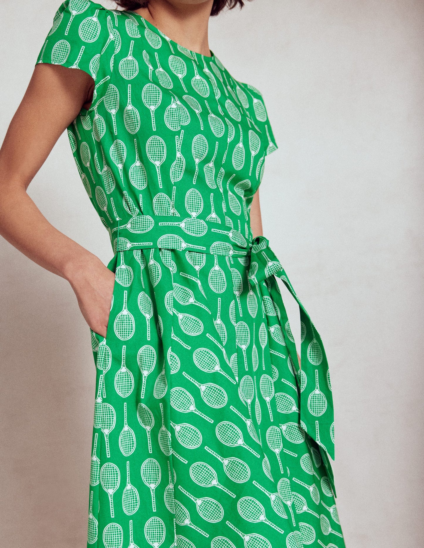 Imo Cotton Short Dress-Rich Emerald, Tennis
