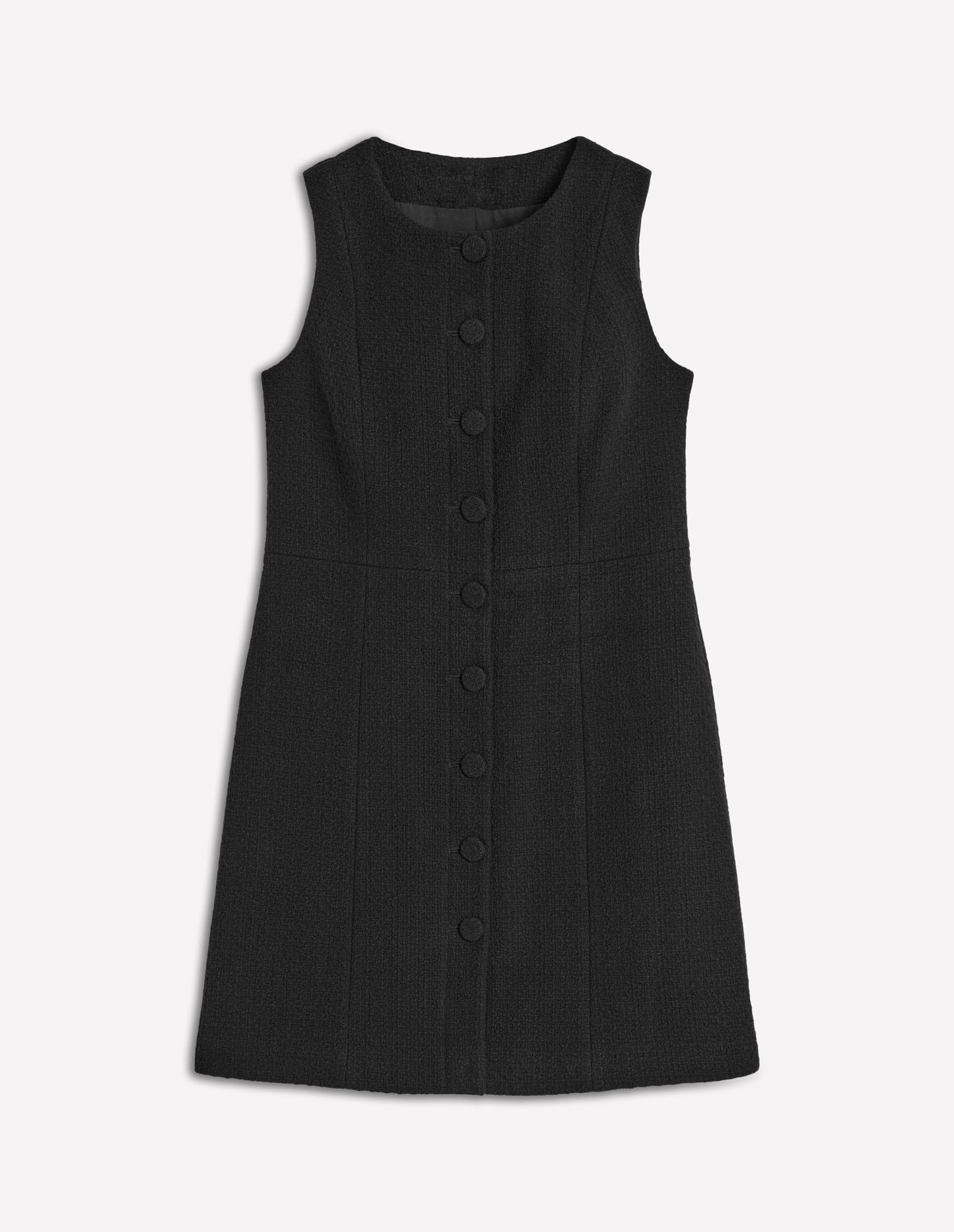 Cotton Texture Shift Dress-Black