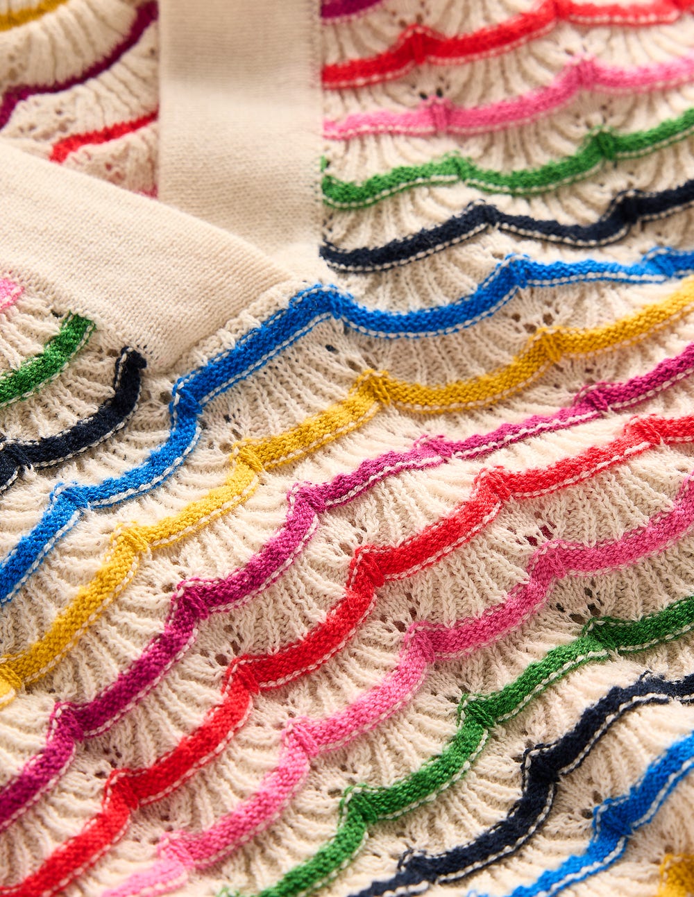 Collared Henley Jumper-Multi, Rainbow
