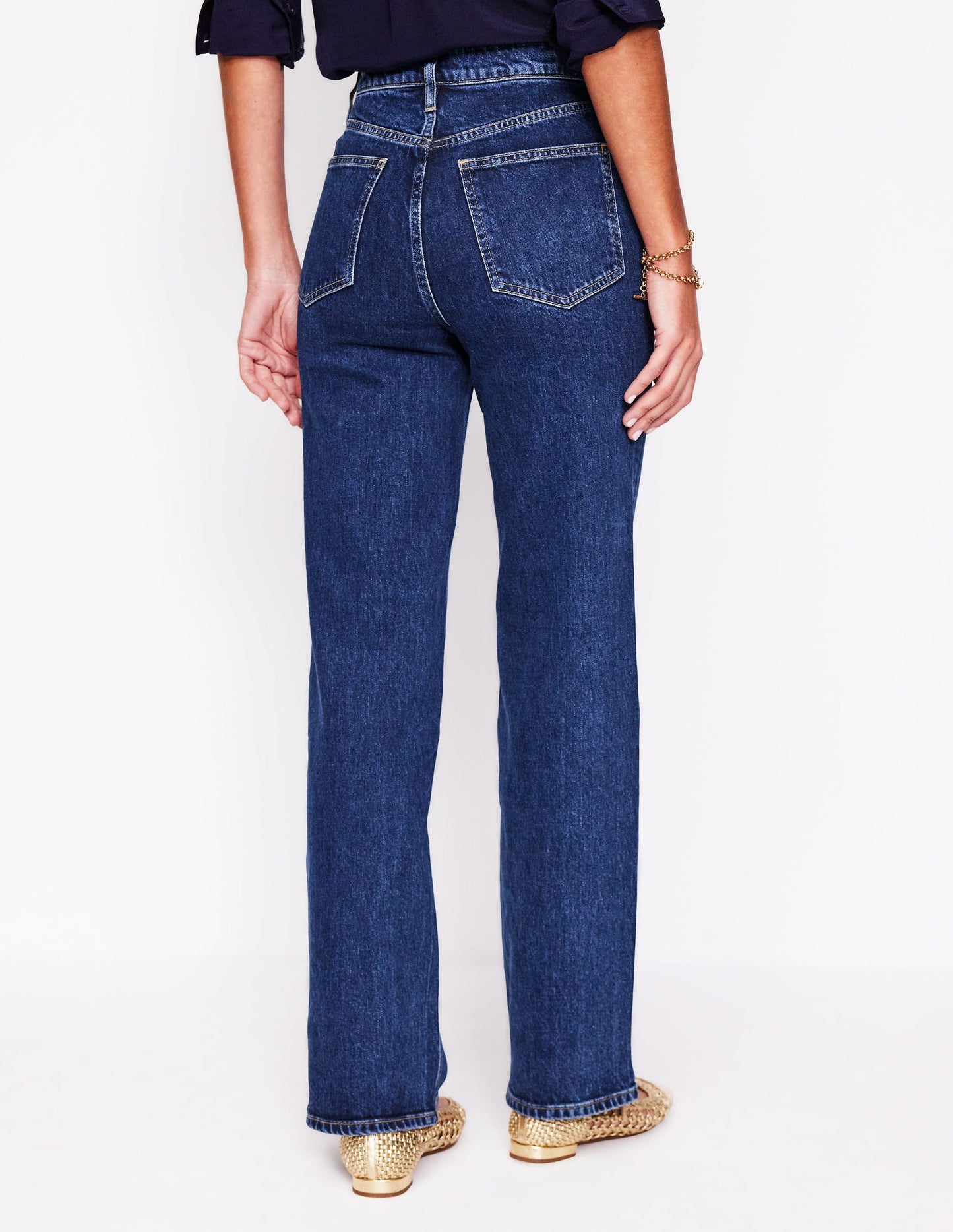 High Rise Column Leg Jeans-Dark Vintage