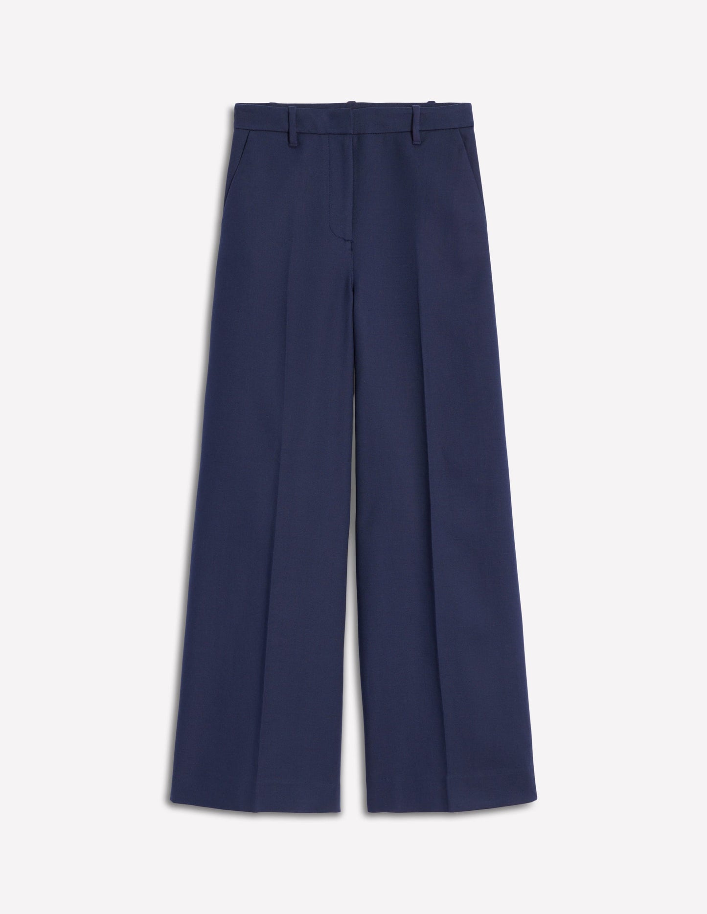 Wide Flare Trousers-Navy