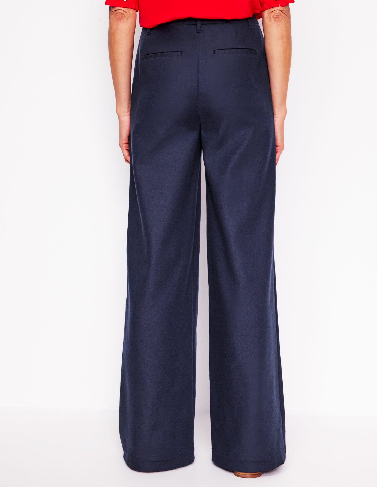 Wide Flare Trousers-Navy