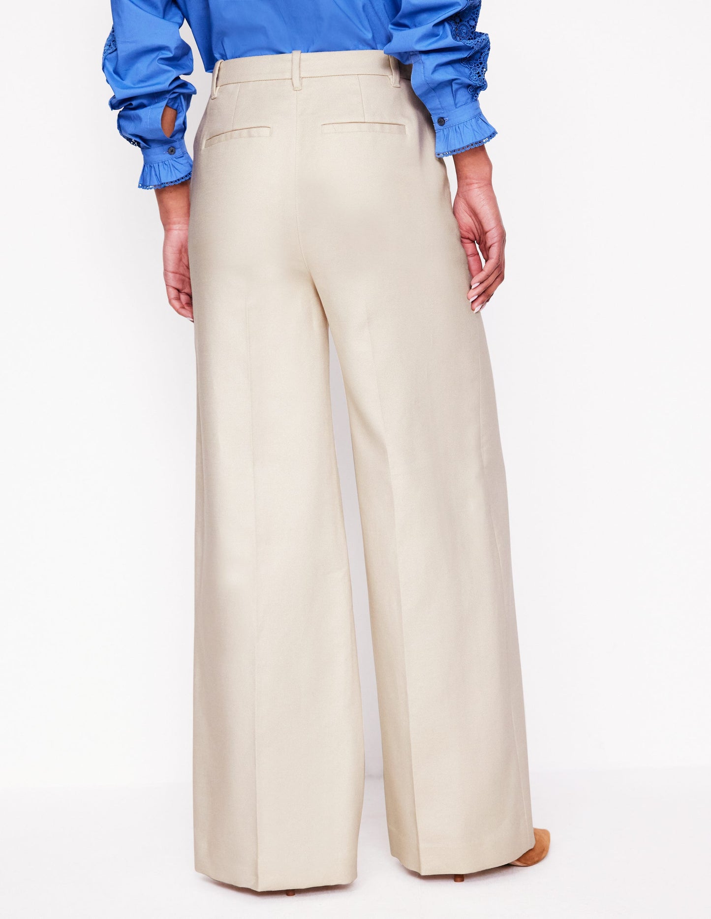 Wide Flare Trousers-Sandpiper Beige