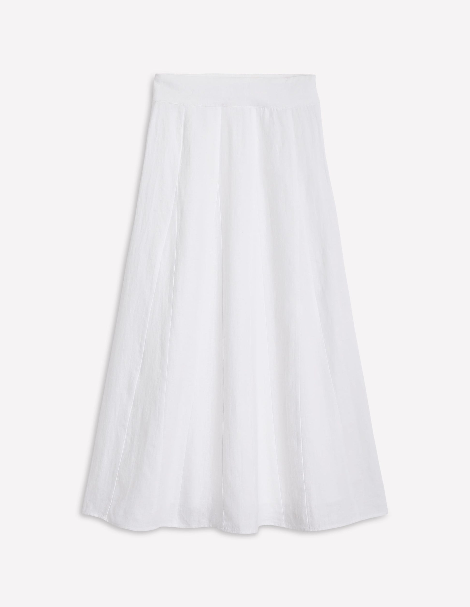 Linen Flippy Maxi Skirt-White-5