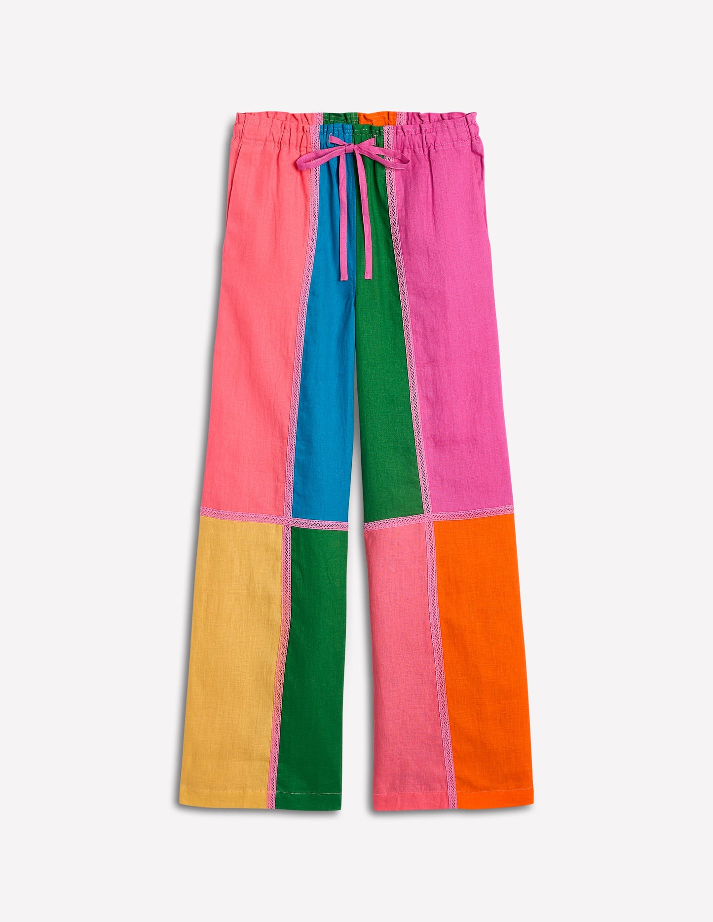Islington Linen Trousers-Multi Colourblock