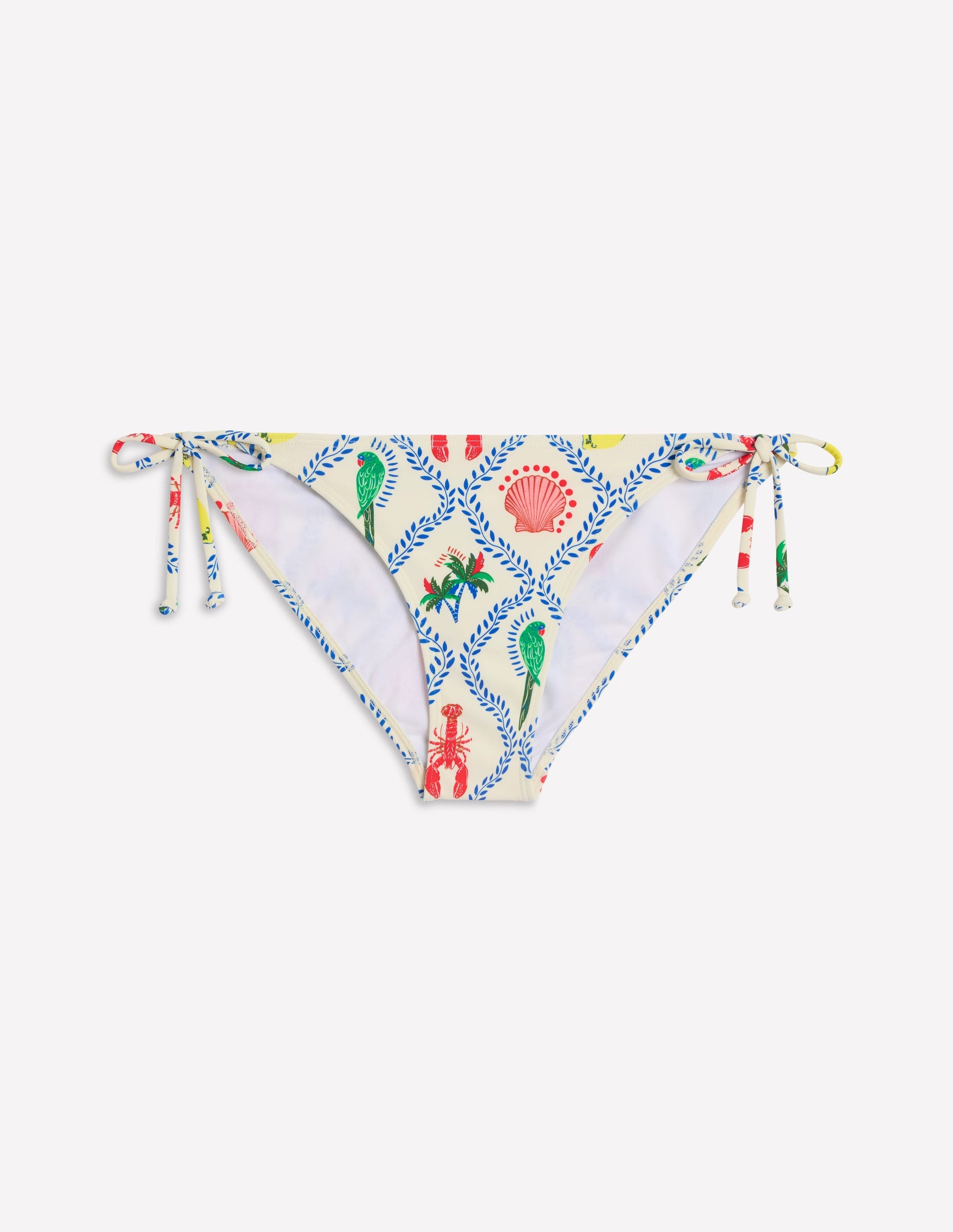 Symi String Bikini Bottoms-Ivory Tropical Bonanza Vine-5