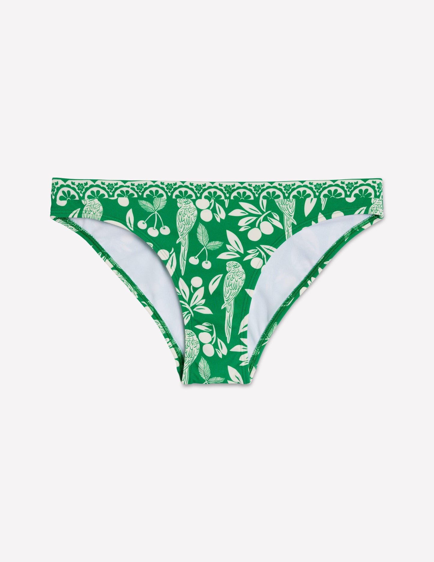Classic Bikini Bottoms-Rich Emerald, Ornate Tropics