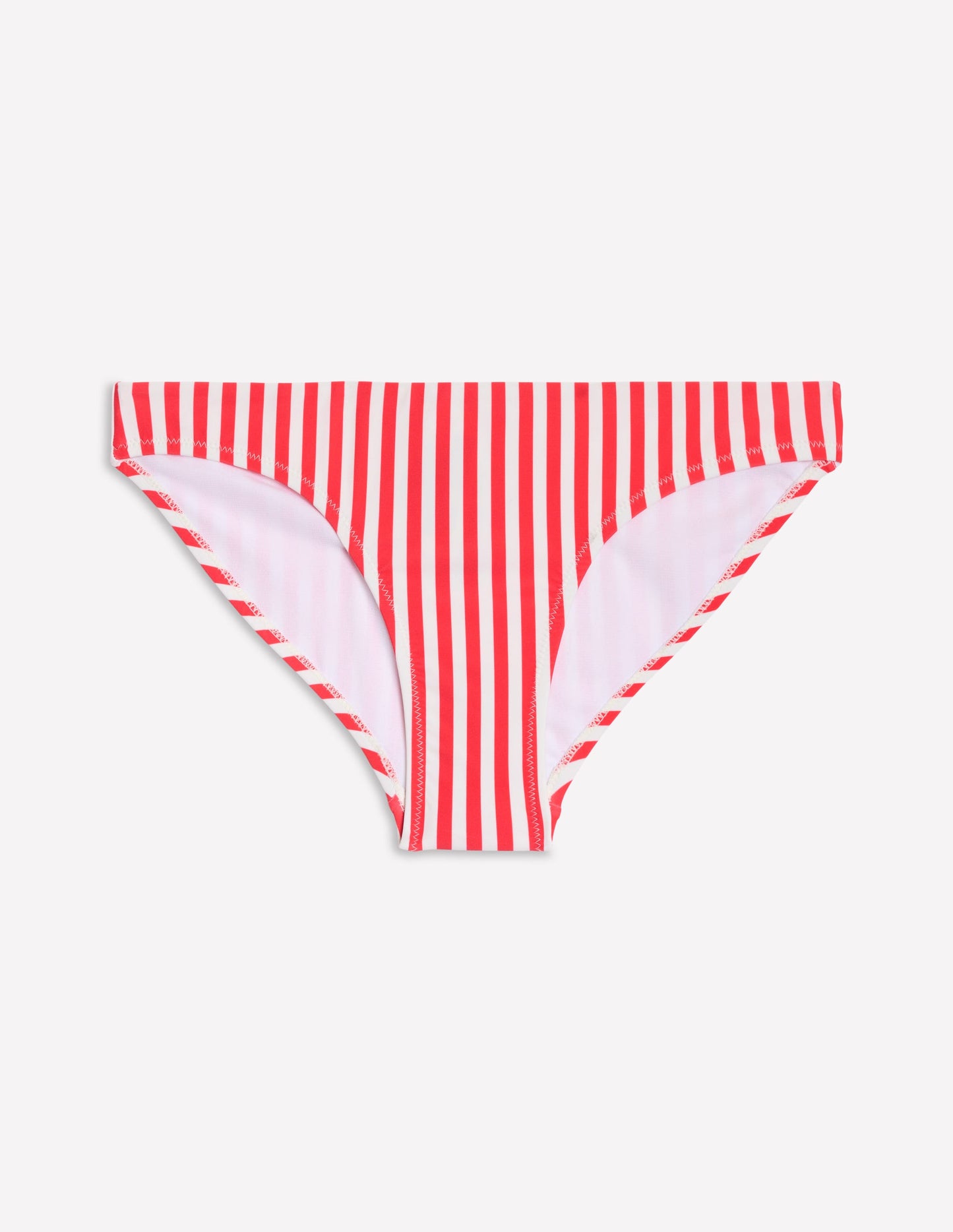 Classic Bikini Bottoms-Coral Punch/Ivory Stripe
