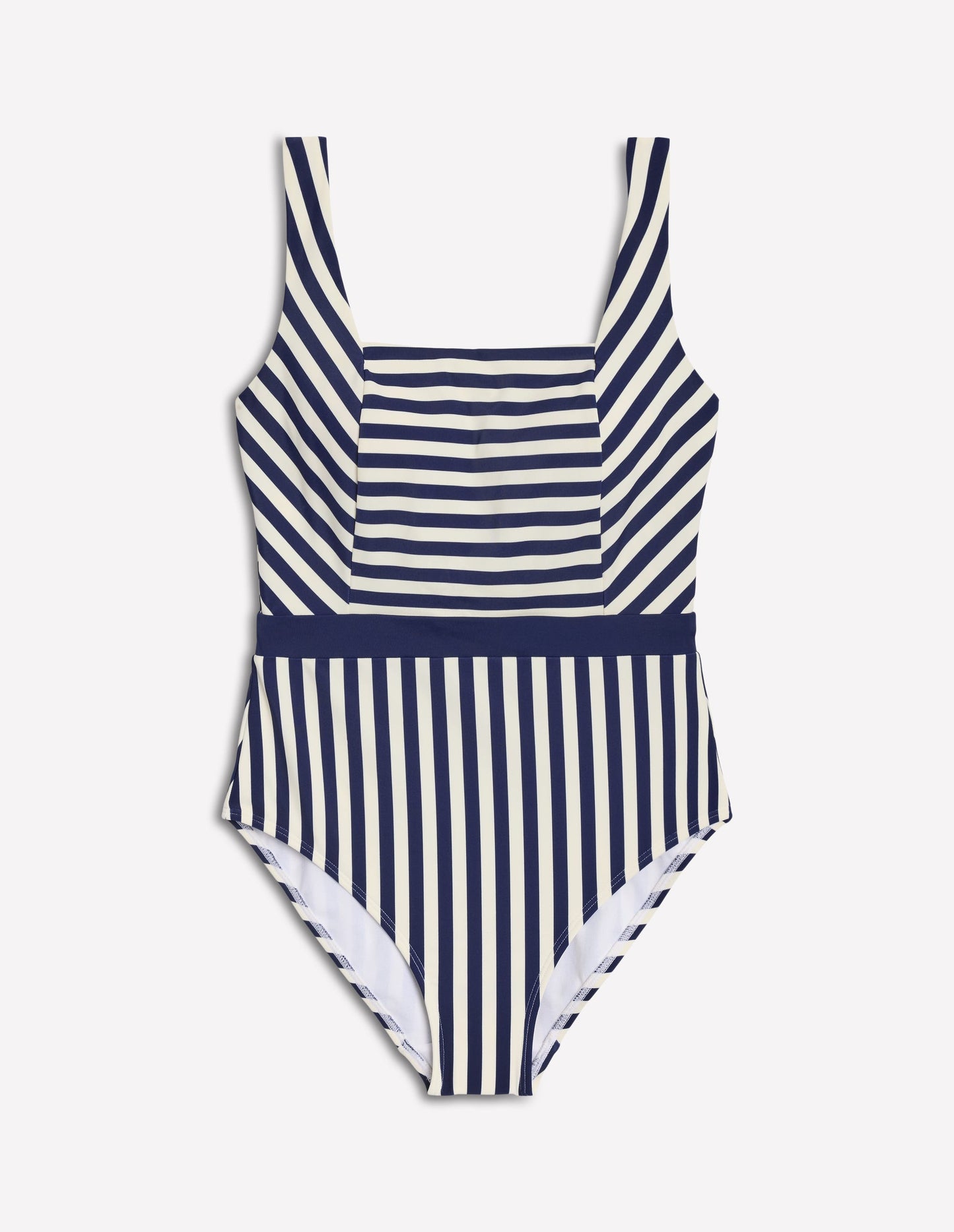 Lefkada Square Neck Swimsuit-Navy/Ivory