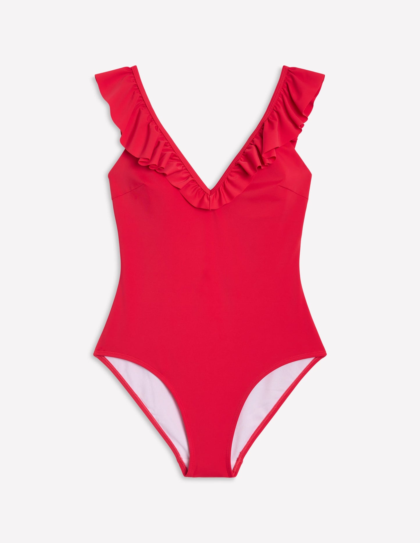 Evia Ruffle Swimsuit-Tulip Red