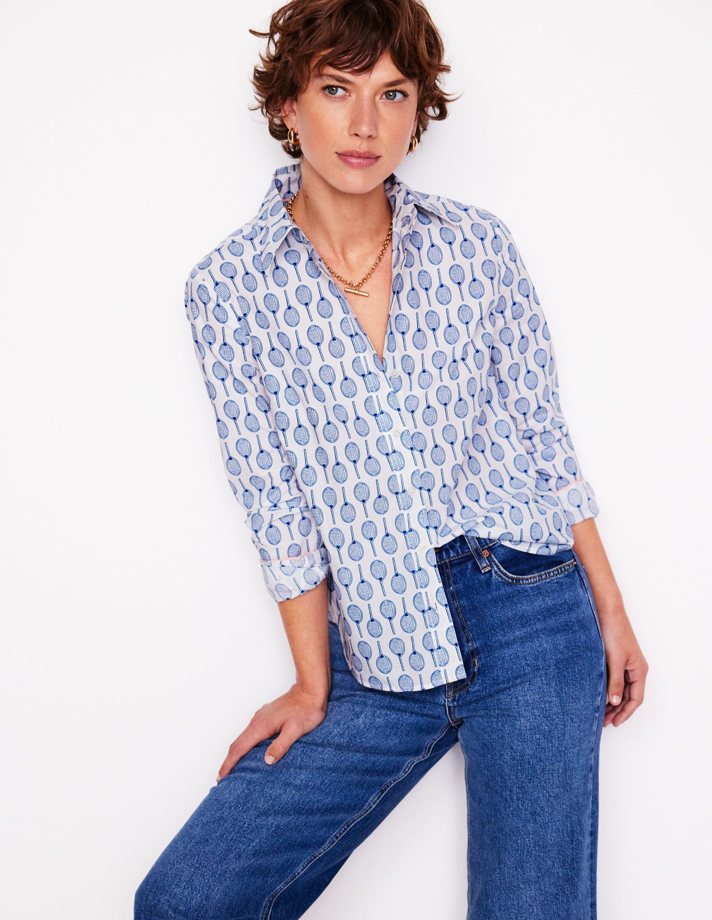 Sienna Cotton Shirt-Ivory, Tennis