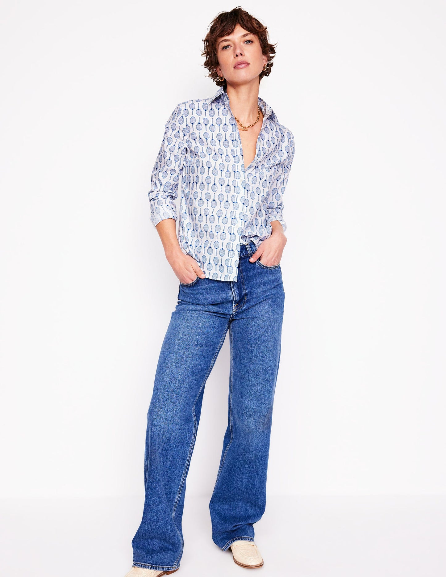 Sienna Cotton Shirt-Ivory, Tennis