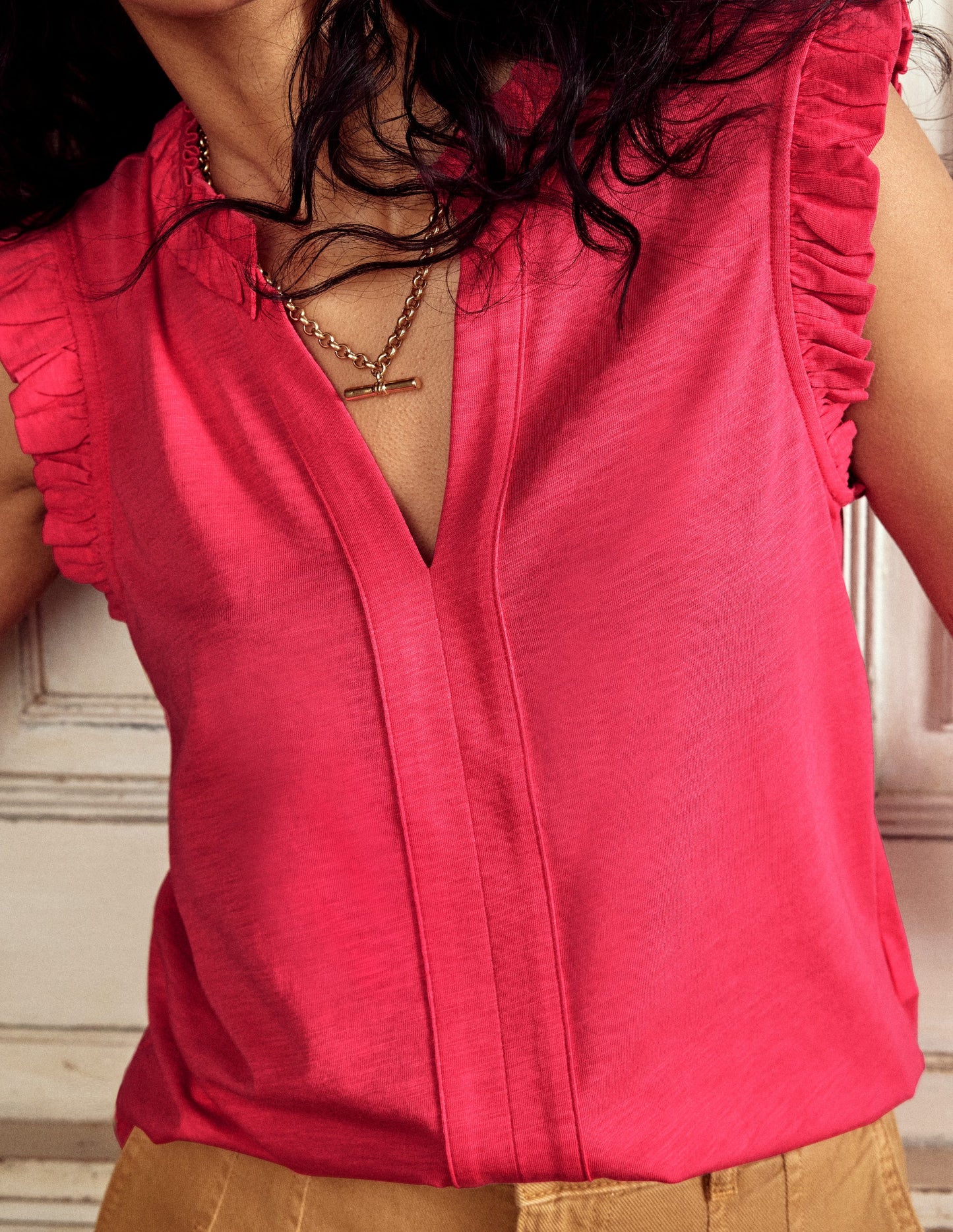 Lola Sleeveless Top-Rethink Pink