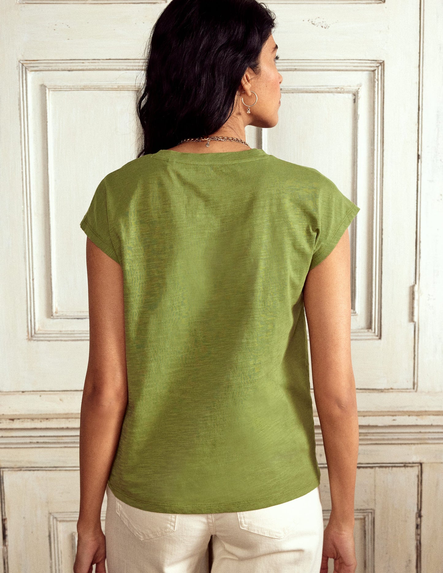 Louisa Slub T-Shirt-Deep Olive