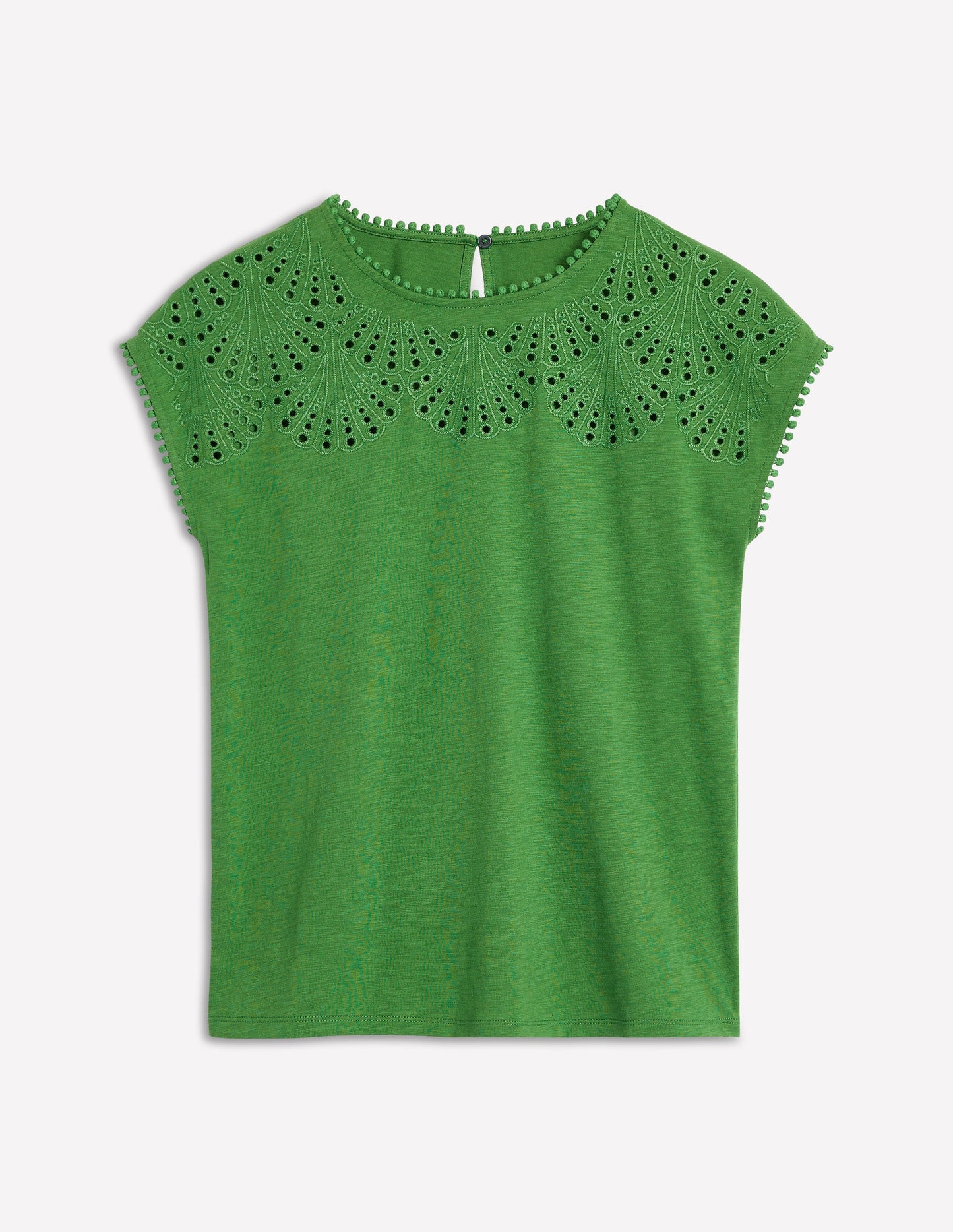 Anya Broderie T-shirt-Paradise Green