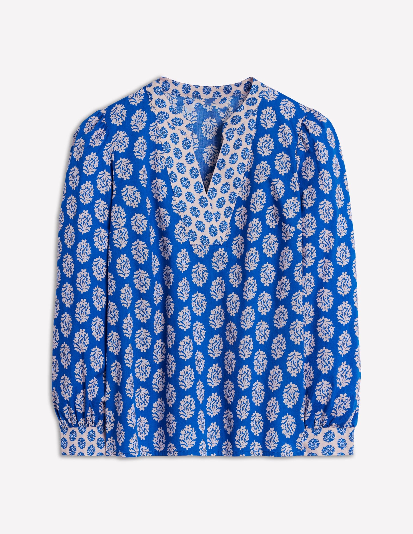 Cotton Notch Neck Top-Gallery Blue, Posey Stamp