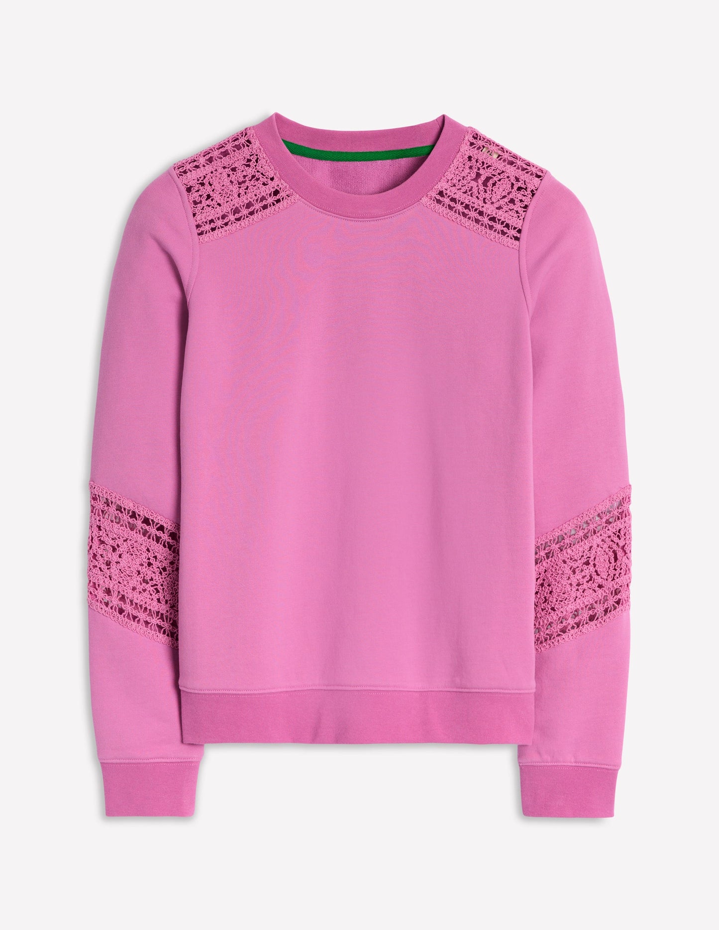 Crochet Trim Sweatshirt-Purple
