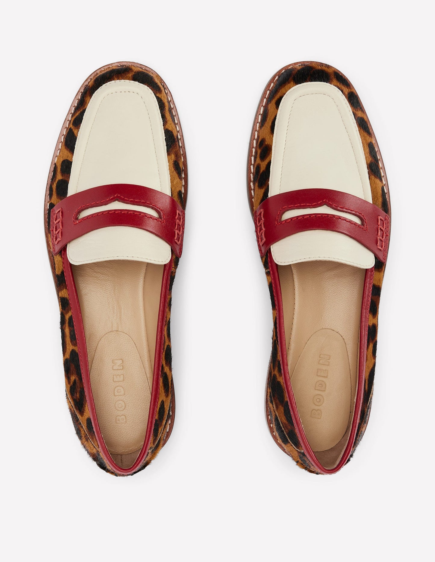 Nya Penny Loafers-Leopard Colourblock