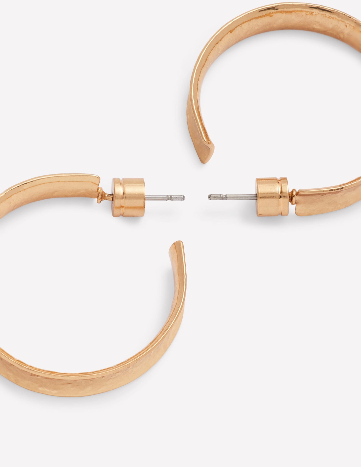 Small Hammered Hoop Earrings-Gold Colour
