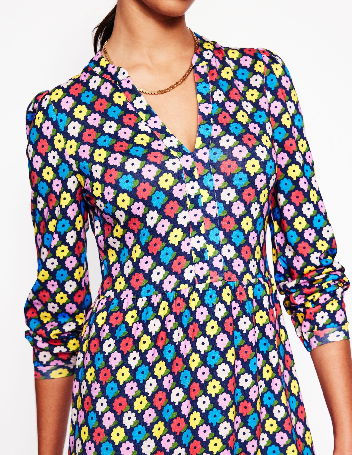 Naomi Relaxed Jersey Dress-Multi, Pop Daisy