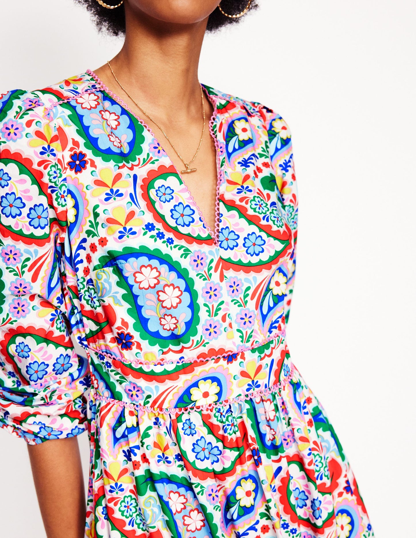 Violet Midi Dress-Multi, Meadow Paisley