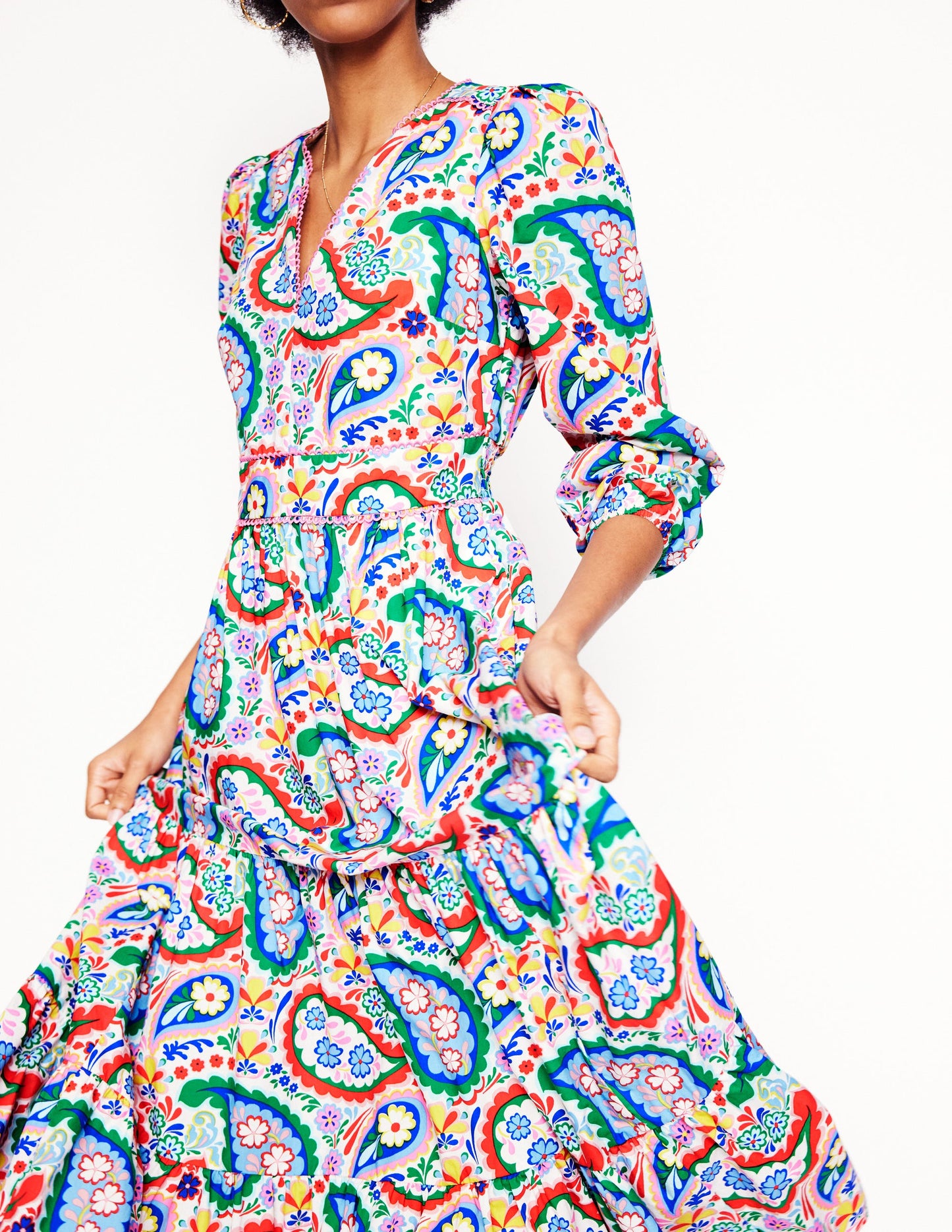 Violet Midi Dress-Multi, Meadow Paisley